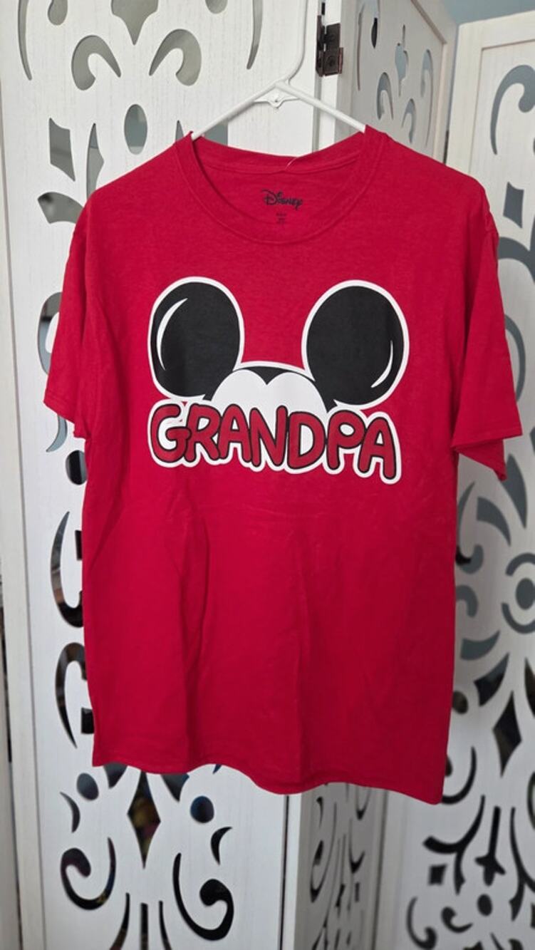Disney Grandpa Mickey Ears T Shirt Red Graphic Tee 3XL Cotton NWT